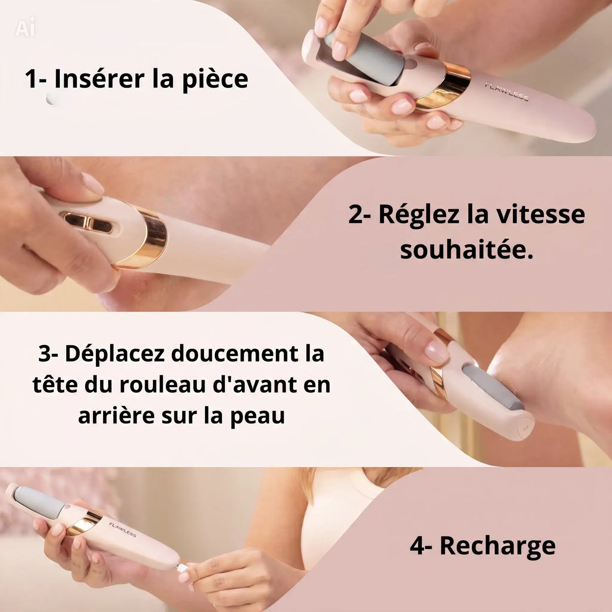 Éclat Pieds – Appareil anti callosités électrique